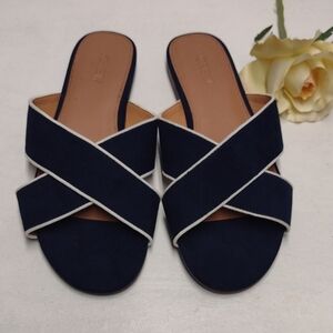 J. Crew Women's Navy Blue Slide Sandals
